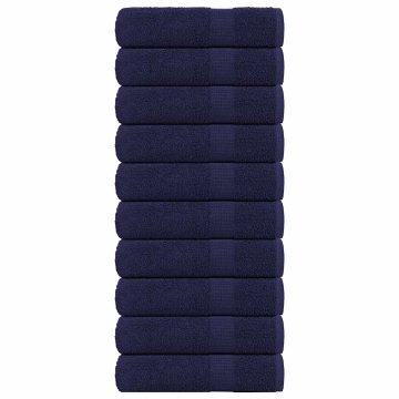 shumee vidaXL Brisače za roke 10 kos modra 50x100 cm 360 g/m² 100% bombaž