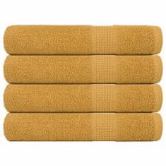 Vidaxl Brisače za savno 4 kos zlata 80x200 cm 360 g/m² 100% bombaž