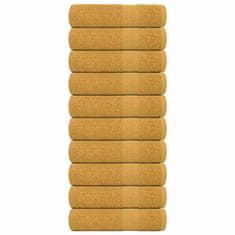 Vidaxl vidaXL Kopalne brisače 10 kosov zlate 100 x 150 cm 360 g/m² 100 % bombaž