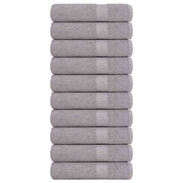 Vidaxl Brisače za tuširanje 10 kos siva 70x140 cm 360 g/m² 100% bombaž