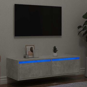 Vidaxl vidaXL TV omarica z LED svetlobo betonsko siva 100x35,5x25 cm