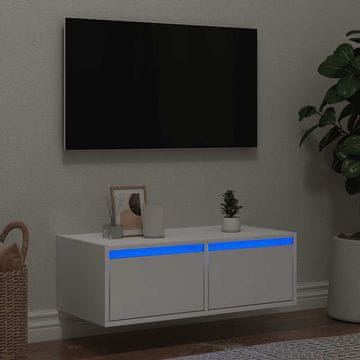 Vidaxl vidaXL TV omarica z LED osvetlitvijo bela 75x35,5x25 cm