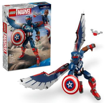 LEGO Marvel Nova konstrukcijska figura Stotnik Amerika, sestavljiva igrača (76296)