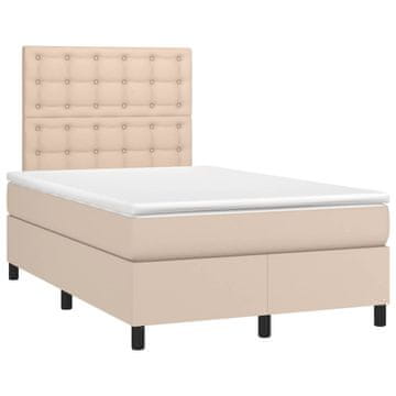 Vidaxl Box spring postelja z vzmetnico kapučino 120x190cm umetno usnje