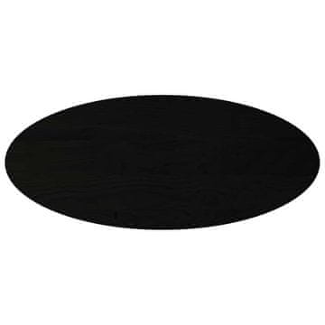 Vidaxl Mizna plošča temno rjava 140x60x2 cm trdna hrastovina ovalna