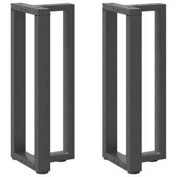 shumee vidaXL konzolna miza noge T-oblika 2 kosa antracit 38x25x(72-73) cm