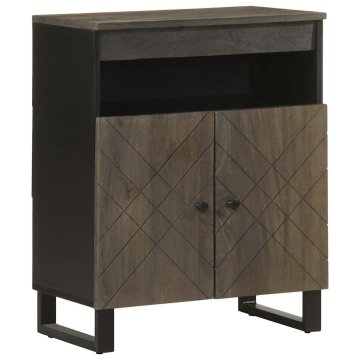 Vidaxl Komoda črn 60x33x75 cm trden mangov les