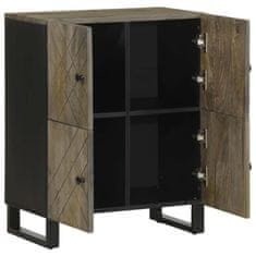 Vidaxl Komoda črn 60x33x75 cm trden mangov les