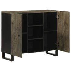 Vidaxl Komoda črn 90x33x75 cm trden mangov les