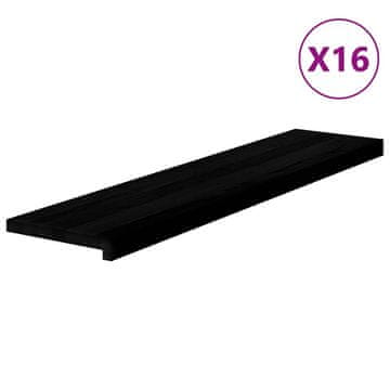 Vidaxl Podloge za stopnice 16 kosov rjavo-črne 110x25x2 cm trdna hrastovina