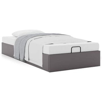 Vidaxl Otomanski posteljni okvir brez vzmetnice siv 100x200 cm