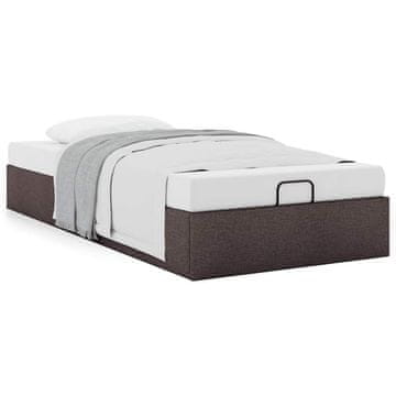 Vidaxl Otomanski posteljni okvir brez vzmetnice rjav 80x200 cm blago
