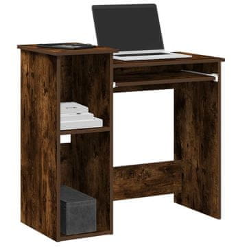 Vidaxl vidaXL Pisalna miza s policami dimljen hrast 84x40x78 cm