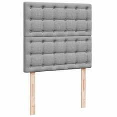 Vidaxl Otomanski posteljni okvir z vzmetnicami siv 180x200 cm blago