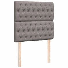 Vidaxl Otomanski posteljni okvir z vzmetnicami taupe 200x200 cm blago