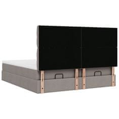 Vidaxl Otomanski posteljni okvir z vzmetnicami taupe 200x200 cm blago