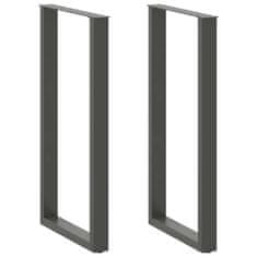 shumee vidaXL Noge kavne mizice U-oblika 2 kosa antracit 60x(110-111)cm jeklo