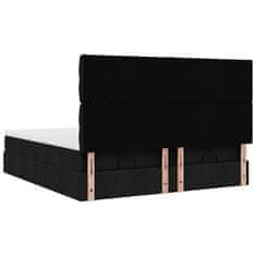 Vidaxl Otomanski posteljni okvir z vzmetnicami črn 180x200 cm blago