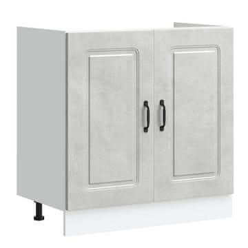 Vidaxl Osnovna omarica za umivalnik Kalmar betonsko siv 80x46x81,5 cm