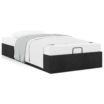 Vidaxl Otomanski posteljni okvir brez vzmetnice črn 80x200 cm blago