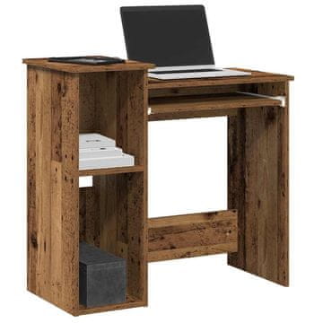 Vidaxl vidaXL Pisalna miza s policami, starinski les, 84x40x78 cm