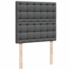 Vidaxl Otomanski posteljni okvir z vzmetnicami siv 180x200 cm blago