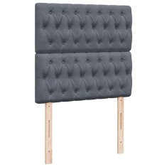 Vidaxl Otomanski posteljni okvir z vzmetnicami siv 180x200cm žamet
