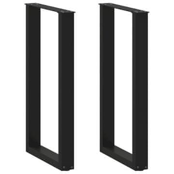 Vidaxl Noge za barsko mizo v obliki črke U, 2 kosa, črne, 50 x (90-91) cm, jeklo