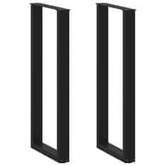 shumee vidaXL Noge kavne mizice U-oblika 2 kosa črna 50x(110-111) cm jeklo