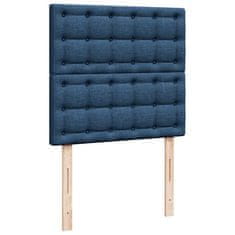 Vidaxl Otomanski posteljni okvir z vzmetnicami moder 200x200 cm blago