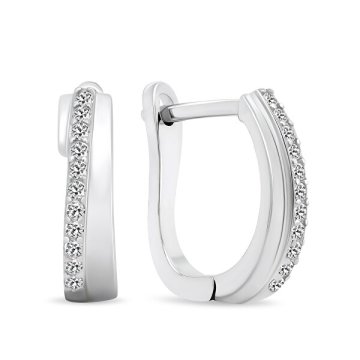 Brilio Silver Decentni srebrni uhani s cirkoni EA552W