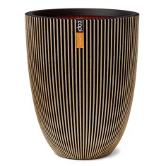 Vidaxl Vaza elegant Groove 34x46 črna in zlata