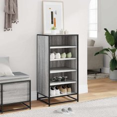 Vidaxl Regal za čevlje siva sonoma 48x38x97,5 cm inženirski les