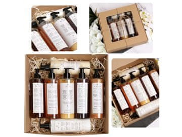 PRIJA PRIJA Komplet: Balzam za lase, šampon, tekoče milo, vlažilna krema, tekoče milo za roke, gel za prhanje, masažna krema 7x380 ml