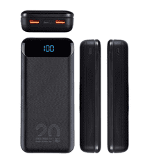 RivaCase Zunanja baterija powerbank 20.000 mAh VA2580 Quick Charge / PD 20W z LCD-jem črn