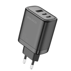 Dux Ducis Adapter hišni polnilec 220V C110 Super SI Charge 65W vhod 1x USB A in 2x Type C - Original (EU Blister) črn