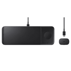Samsung Original brezžična polnilna postaja Trio Pad 9W brezžični polnilec EP-P6300TBE s polnilcem 25W TA800 - črn