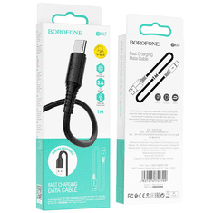 Borofone Podatkovni kabel BX47 Type C na USB 1m QC 3A črn