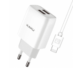Kaku Hišni polnilec Q/HHDZ 2,4A 2x USB vtič s polnilnim kablom Lightning bel