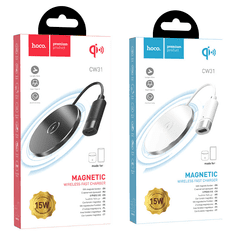 Hoco Original brezžična polnilna postaja CW31 magnetna 15W MagSafe, brezžični polnilec za iPhone - srebrn