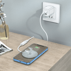 Hoco Original brezžična polnilna postaja CW31 magnetna 15W MagSafe, brezžični polnilec za iPhone - srebrn