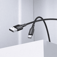 Borofone Podatkovni kabel BX54 (Fast Charge) 3A vhod Type-C na USB-A 1m, črn
