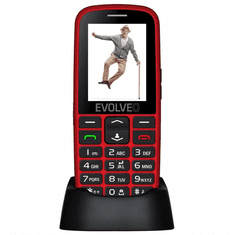 Evolveo Easyphone EG telefon na tipke za starejše z GPS sledilnikom - rdeč