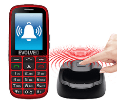 Evolveo Easyphone EG telefon na tipke za starejše z GPS sledilnikom - rdeč