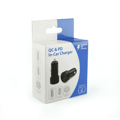 Pama Avtopolnilec PDQCS3A adapter USB-A in Type C 3A QC 18W - črn