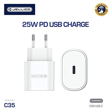 Jellico Hišni polnilec adapter C35 (Quick Charge) 25W vhod Type-C,Original (EU Blister), bel