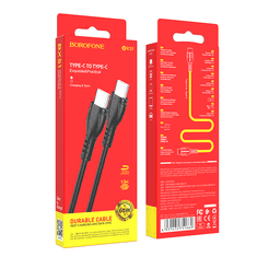Borofone Podatkovni kabel BX51 Type C na Type C 1m 3A 60W črn