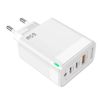 Jellico Hišni adapter C79 220V Gun Quick Charge PD 65W vhod 1x USB A in 2x Type C - bel