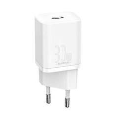 BASEUS Adapter hišni polnilec 220V Super-SI Quick Charge 30W vhod Type C - Original (EU Blister) - bel