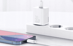 BASEUS Adapter hišni polnilec 220V Super-SI Quick Charge 30W vhod Type C - Original (EU Blister) - bel